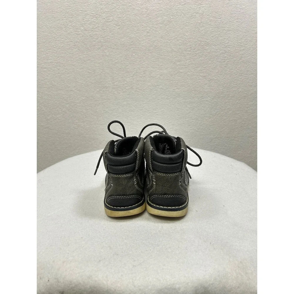 Sonoma Goods for Life Boys Ankle Boots Size 12 Gray Lace Up Faux Leather Rugged‎